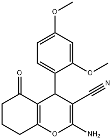 2-amino-4-(2,4-dimethoxyphenyl)-5-oxo-5,6,7,8-tetrahydro-4H-chromene-3-carbonitrile 结构式