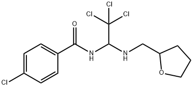 4-chloro-N-{2,2,2-trichloro-1-[(tetrahydrofuran-2-ylmethyl)amino]ethyl}benzamide 结构式