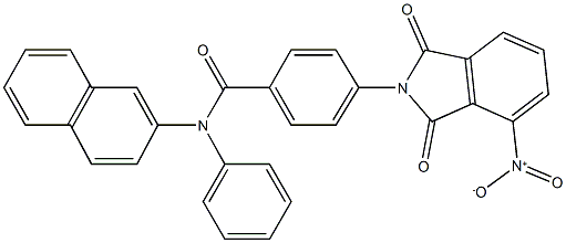 4-{4-nitro-1,3-dioxo-1,3-dihydro-2H-isoindol-2-yl}-N-(2-naphthyl)-N-phenylbenzamide 结构式