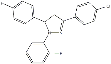 3-(4-chlorophenyl)-1-(2-fluorophenyl)-5-(4-fluorophenyl)-4,5-dihydro-1H-pyrazole 结构式