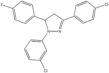 1-(3-chlorophenyl)-3-(4-chlorophenyl)-5-(4-fluorophenyl)-4,5-dihydro-1H-pyrazole 结构式