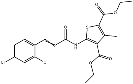 diethyl 5-{[3-(2,4-dichlorophenyl)acryloyl]amino}-3-methyl-2,4-thiophenedicarboxylate 结构式