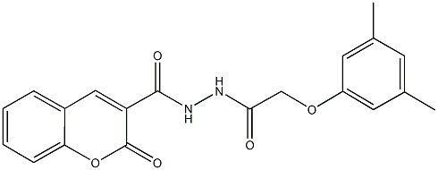 N'-[(3,5-dimethylphenoxy)acetyl]-2-oxo-2H-chromene-3-carbohydrazide 结构式