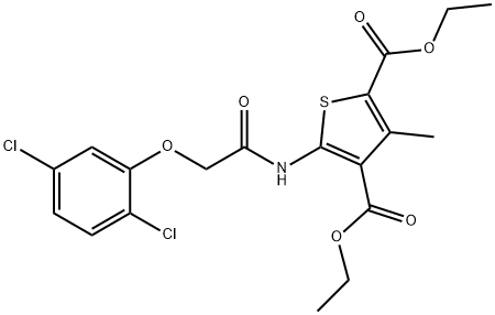 diethyl 5-{[(2,5-dichlorophenoxy)acetyl]amino}-3-methylthiophene-2,4-dicarboxylate 结构式