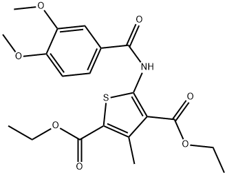 diethyl 5-[(3,4-dimethoxybenzoyl)amino]-3-methyl-2,4-thiophenedicarboxylate 结构式