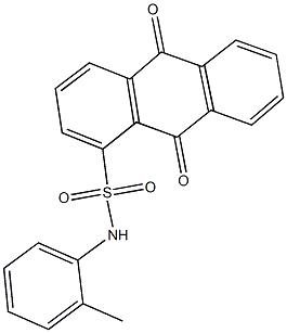 N-(2-methylphenyl)-9,10-dioxo-9,10-dihydro-1-anthracenesulfonamide 结构式