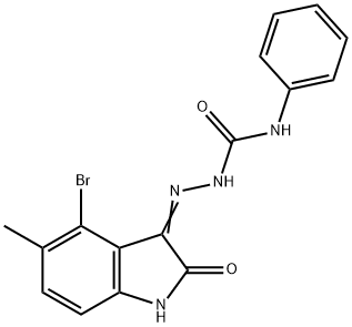 4-bromo-5-methyl-1H-indole-2,3-dione 3-(N-phenylsemicarbazone) 结构式