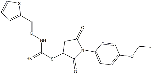 1-(4-ethoxyphenyl)-2,5-dioxo-3-pyrrolidinyl 2-(2-thienylmethylene)hydrazinecarbimidothioate 结构式