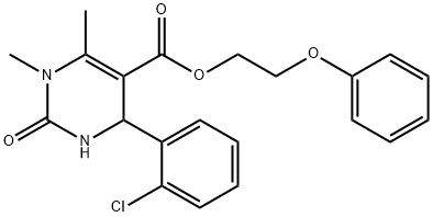 2-phenoxyethyl 4-(2-chlorophenyl)-1,6-dimethyl-2-oxo-1,2,3,4-tetrahydro-5-pyrimidinecarboxylate 结构式