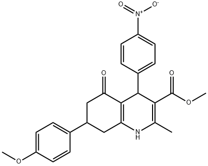 methyl 4-{4-nitrophenyl}-7-(4-methoxyphenyl)-2-methyl-5-oxo-1,4,5,6,7,8-hexahydro-3-quinolinecarboxylate 结构式