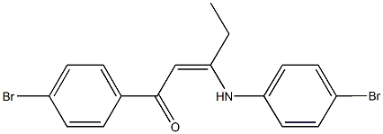 3-(4-bromoanilino)-1-(4-bromophenyl)-2-penten-1-one 结构式
