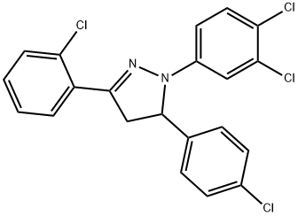 3-(2-chlorophenyl)-5-(4-chlorophenyl)-1-(3,4-dichlorophenyl)-4,5-dihydro-1H-pyrazole 结构式
