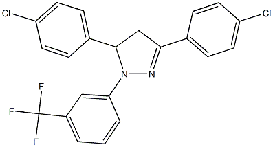 3,5-bis(4-chlorophenyl)-1-[3-(trifluoromethyl)phenyl]-4,5-dihydro-1H-pyrazole 结构式