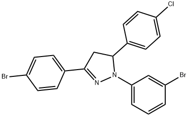 1-(3-bromophenyl)-3-(4-bromophenyl)-5-(4-chlorophenyl)-4,5-dihydro-1H-pyrazole 结构式