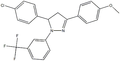 5-(4-chlorophenyl)-3-(4-methoxyphenyl)-1-[3-(trifluoromethyl)phenyl]-4,5-dihydro-1H-pyrazole 结构式