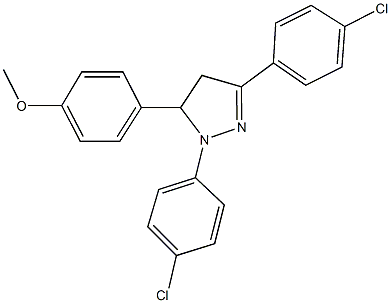 1,3-bis(4-chlorophenyl)-5-(4-methoxyphenyl)-4,5-dihydro-1H-pyrazole 结构式