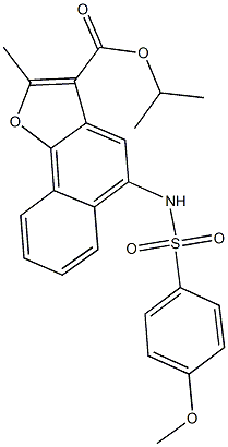 isopropyl 5-{[(4-methoxyphenyl)sulfonyl]amino}-2-methylnaphtho[1,2-b]furan-3-carboxylate 结构式