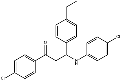 3-(4-chloroanilino)-1-(4-chlorophenyl)-3-(4-ethylphenyl)-1-propanone 结构式