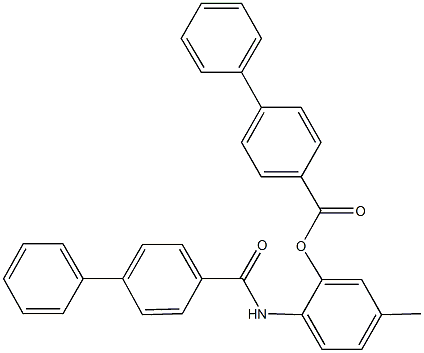 2-[([1,1'-biphenyl]-4-ylcarbonyl)amino]-5-methylphenyl [1,1'-biphenyl]-4-carboxylate 结构式