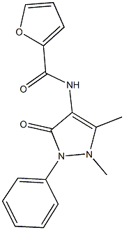 N-(1,5-dimethyl-3-oxo-2-phenyl-2,3-dihydro-1H-pyrazol-4-yl)-2-furamide 结构式