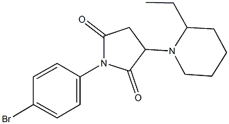 1-(4-bromophenyl)-3-(2-ethyl-1-piperidinyl)-2,5-pyrrolidinedione 结构式