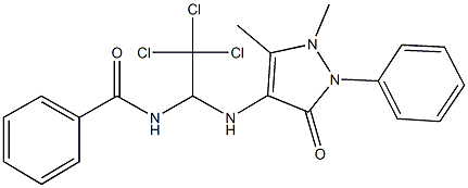 N-{2,2,2-trichloro-1-[(1,5-dimethyl-3-oxo-2-phenyl-2,3-dihydro-1H-pyrazol-4-yl)amino]ethyl}benzamide 结构式