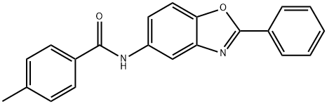 4-methyl-N-(2-phenyl-1,3-benzoxazol-5-yl)benzamide 结构式