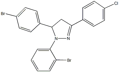 1-(2-bromophenyl)-5-(4-bromophenyl)-3-(4-chlorophenyl)-4,5-dihydro-1H-pyrazole 结构式