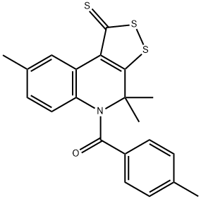 4,4,8-trimethyl-5-(4-methylbenzoyl)-4,5-dihydro-1H-[1,2]dithiolo[3,4-c]quinoline-1-thione 结构式