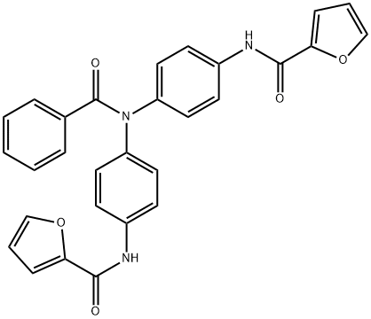 N-{4-[benzoyl-4-(2-furoylamino)anilino]phenyl}-2-furamide 结构式