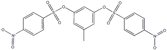 3-[({4-nitrophenyl}sulfonyl)oxy]-5-methylphenyl 4-nitrobenzenesulfonate 结构式