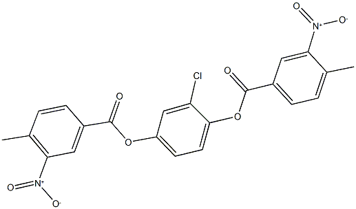 3-chloro-4-({3-nitro-4-methylbenzoyl}oxy)phenyl 3-nitro-4-methylbenzoate 结构式