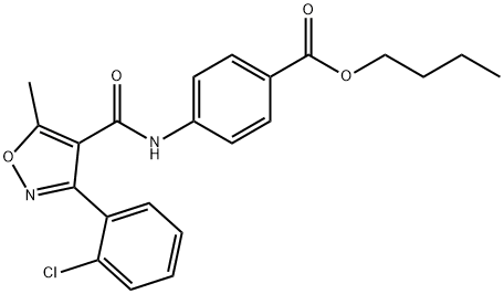 butyl 4-({[3-(2-chlorophenyl)-5-methyl-4-isoxazolyl]carbonyl}amino)benzoate 结构式