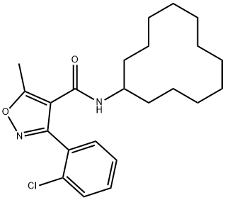 3-(2-chlorophenyl)-N-cyclododecyl-5-methyl-4-isoxazolecarboxamide 结构式