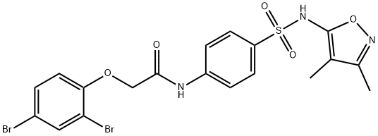 2-(2,4-dibromophenoxy)-N-(4-{[(3,4-dimethyl-5-isoxazolyl)amino]sulfonyl}phenyl)acetamide 结构式