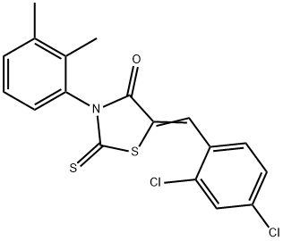 5-(2,4-dichlorobenzylidene)-3-(2,3-dimethylphenyl)-2-thioxo-1,3-thiazolidin-4-one 结构式