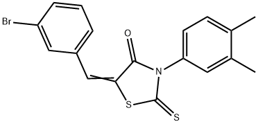 5-(3-bromobenzylidene)-3-(3,4-dimethylphenyl)-2-thioxo-1,3-thiazolidin-4-one 结构式