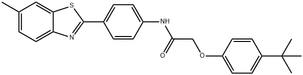 2-(4-tert-butylphenoxy)-N-[4-(6-methyl-1,3-benzothiazol-2-yl)phenyl]acetamide 结构式