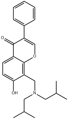 8-[(diisobutylamino)methyl]-7-hydroxy-3-phenyl-4H-chromen-4-one 结构式