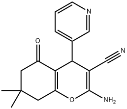 2-amino-7,7-dimethyl-5-oxo-4-(3-pyridinyl)-5,6,7,8-tetrahydro-4H-chromene-3-carbonitrile 结构式