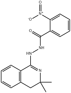 N'-(3,3-dimethyl-3,4-dihydro-1-isoquinolinyl)-2-nitrobenzohydrazide 结构式