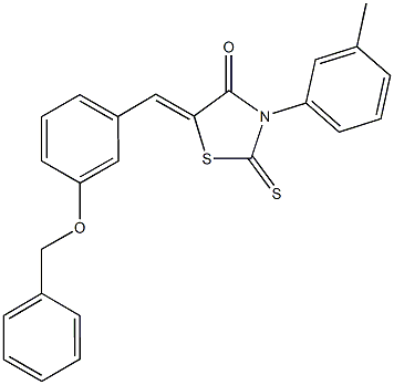 5-[3-(benzyloxy)benzylidene]-3-(3-methylphenyl)-2-thioxo-1,3-thiazolidin-4-one 结构式