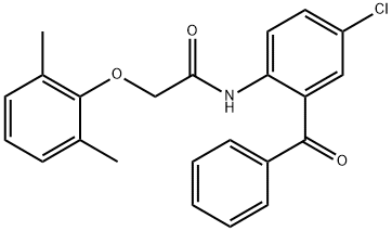 N-(2-benzoyl-4-chlorophenyl)-2-(2,6-dimethylphenoxy)acetamide 结构式