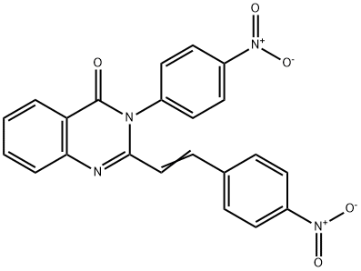 3-{4-nitrophenyl}-2-(2-{4-nitrophenyl}vinyl)-4(3H)-quinazolinone 结构式