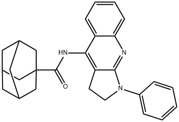 N-(1-phenyl-2,3-dihydro-1H-pyrrolo[2,3-b]quinolin-4-yl)-1-adamantanecarboxamide 结构式