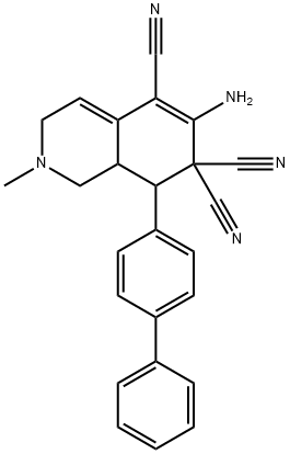 6-amino-8-[1,1'-biphenyl]-4-yl-2-methyl-2,3,8,8a-tetrahydro-5,7,7(1H)-isoquinolinetricarbonitrile 结构式