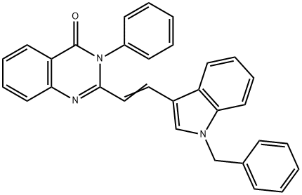 2-[2-(1-benzyl-1H-indol-3-yl)vinyl]-3-phenyl-4(3H)-quinazolinone 结构式