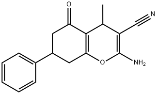 2-amino-4-methyl-5-oxo-7-phenyl-5,6,7,8-tetrahydro-4H-chromene-3-carbonitrile 结构式