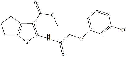 methyl 2-{[(3-chlorophenoxy)acetyl]amino}-5,6-dihydro-4H-cyclopenta[b]thiophene-3-carboxylate 结构式