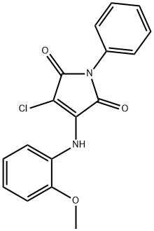 3-chloro-4-(2-methoxyanilino)-1-phenyl-1H-pyrrole-2,5-dione 结构式